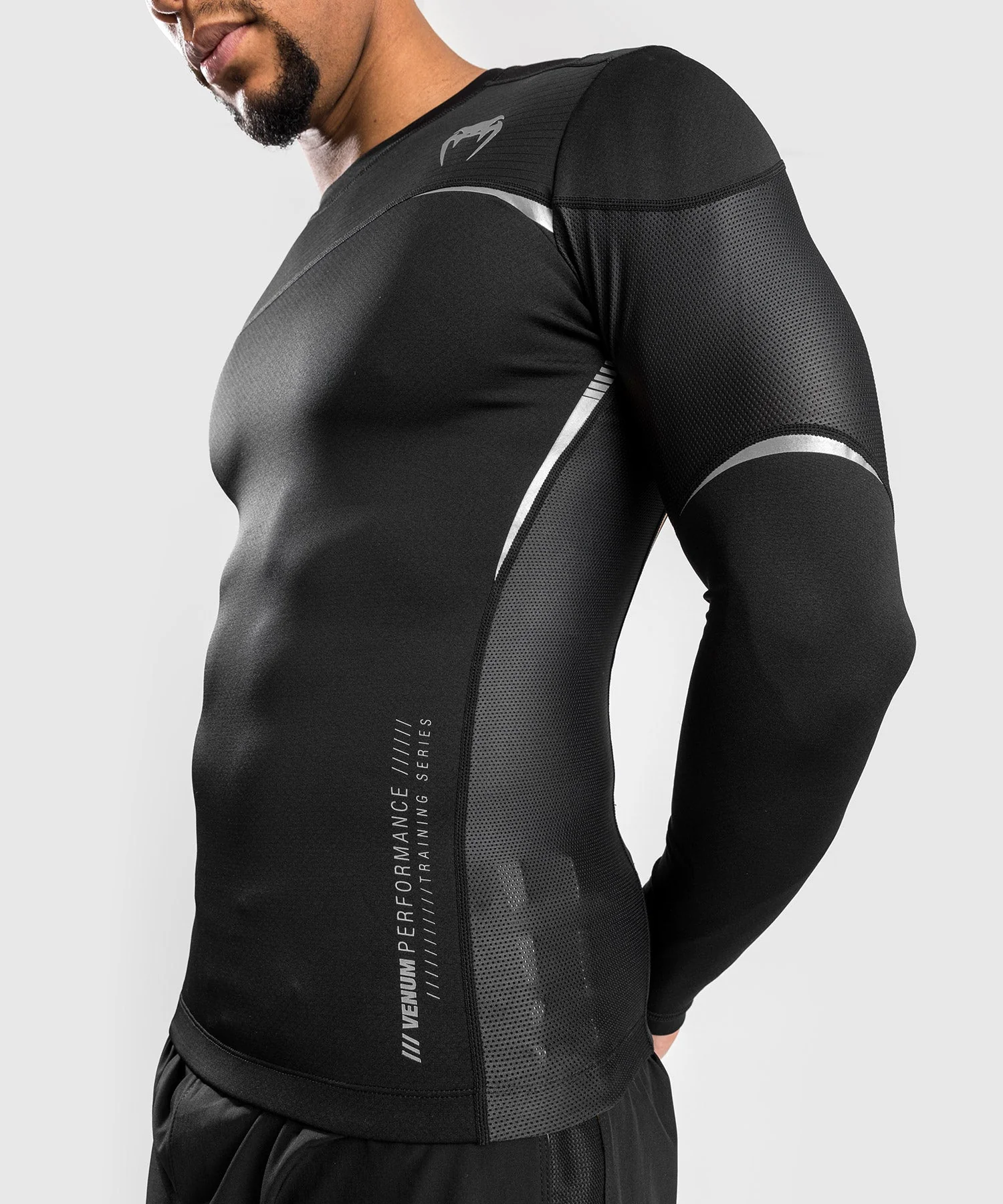 Venum Tempest 2.0 Rashguard Long Sleeves – Black/Grey - Image 5