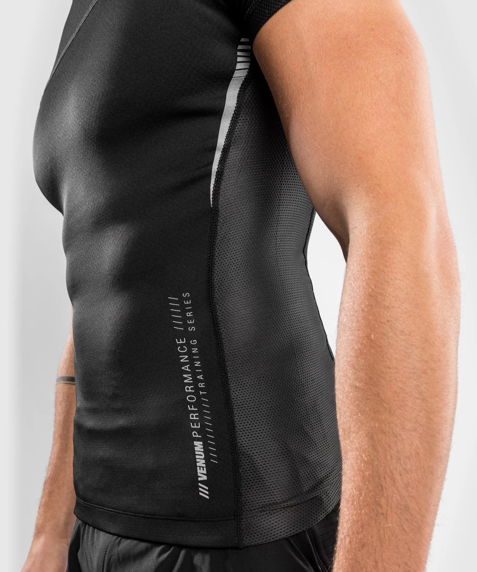 Venum tempest 2.0 Rashguard Short Sleeves – Black/Grey - Image 4