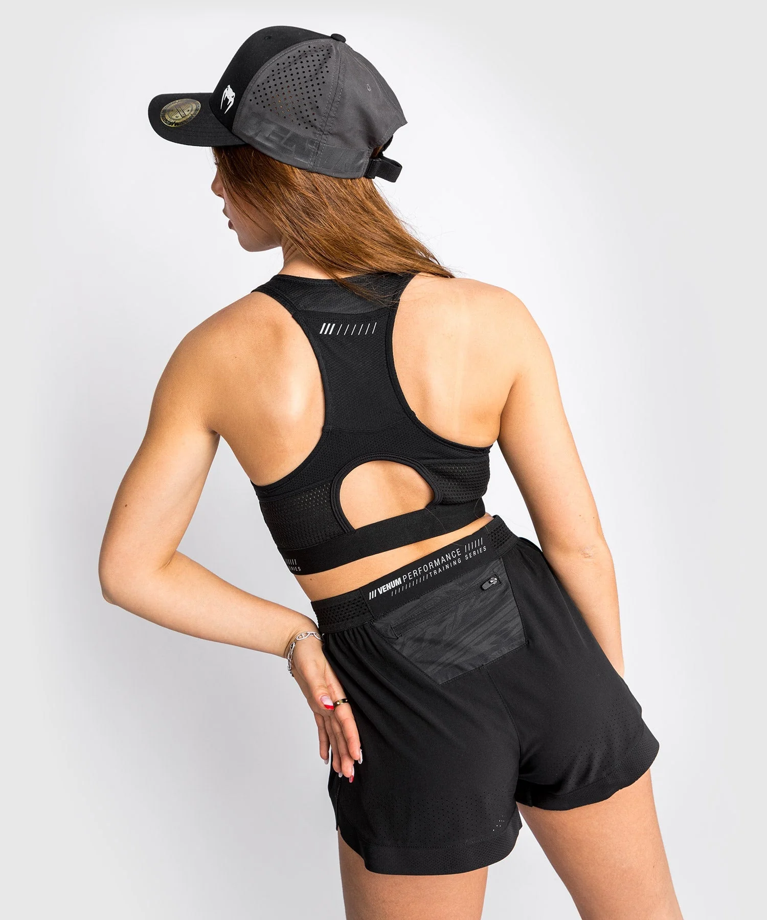Venum Tempest 2.0 Women’s Sport Bra – Black/Grey - Image 4