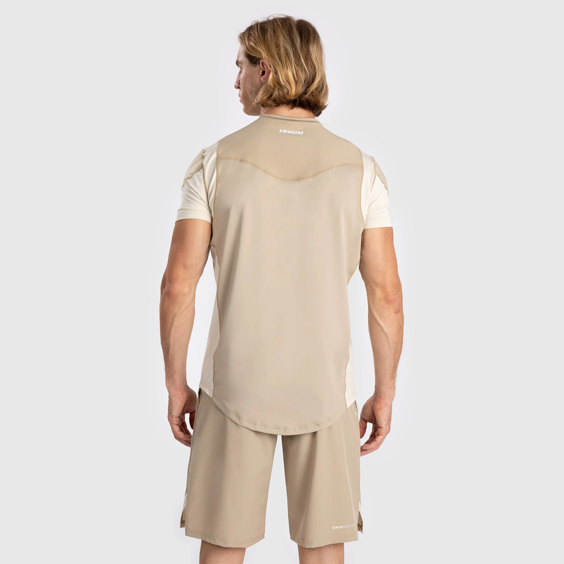 Venum Tempest Men's Dry-Tech T-Shirt - Beige/Sand - Image 3