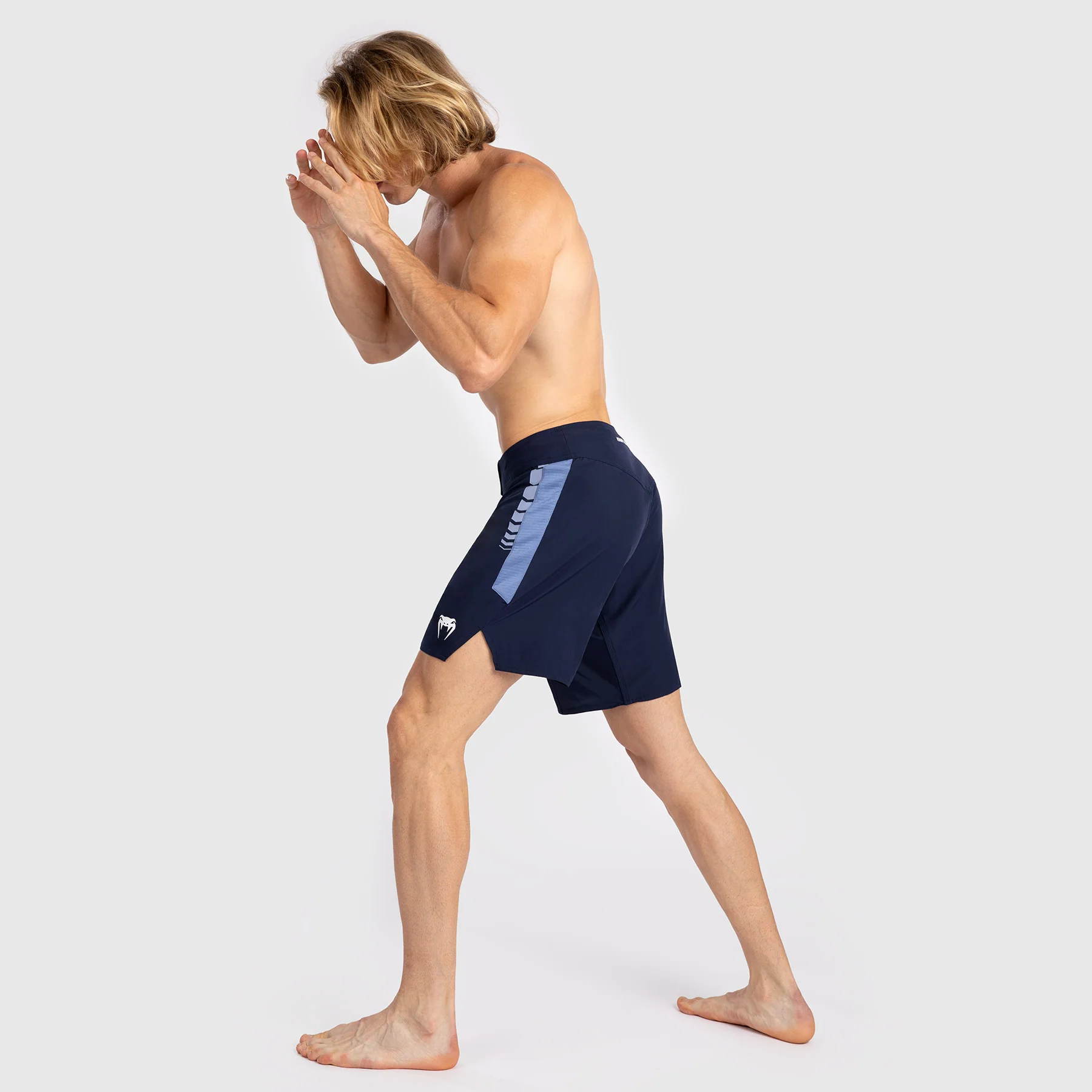 Venum Tempest Men's Fight Shorts - Navy Blue/Blue - Image 7