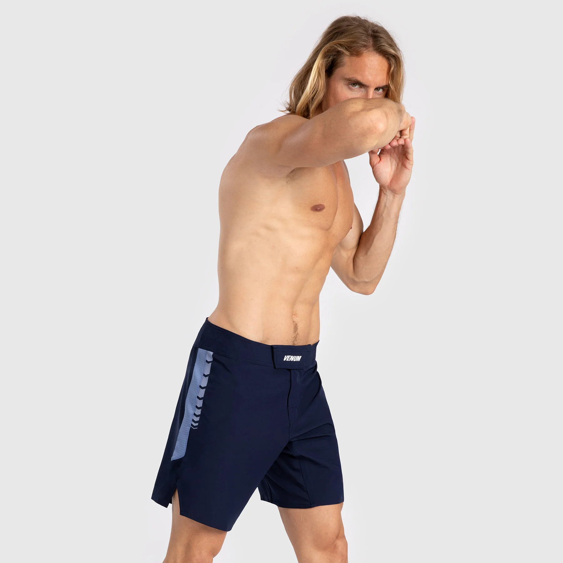 Venum Tempest Men's Fight Shorts - Navy Blue/Blue - Image 8