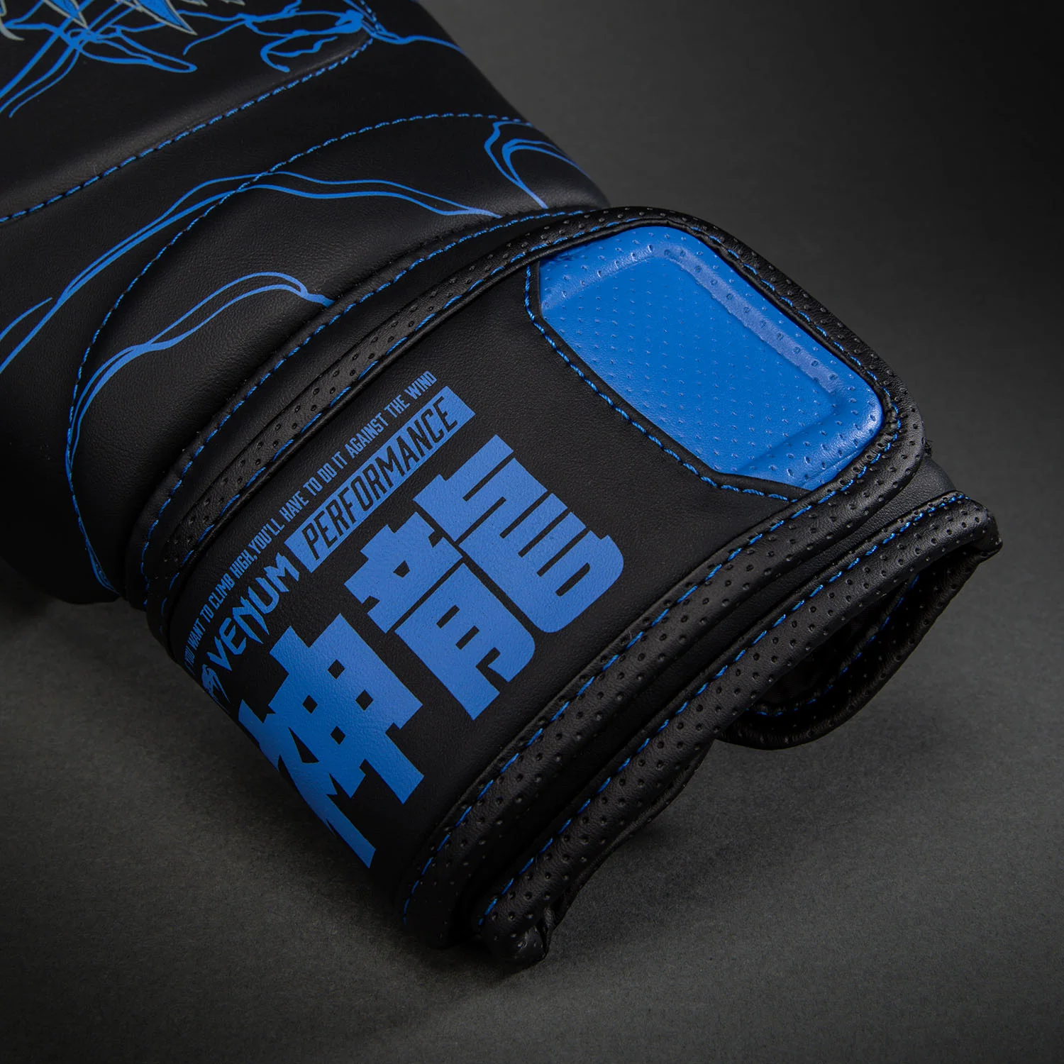 Venum Thunder Dragon Boxing Gloves - Black/Royal Blue - Image 3