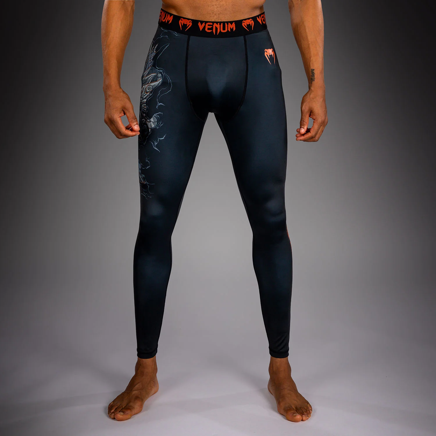 Venum Thunder Dragon Spats - Black/Grey/Copper