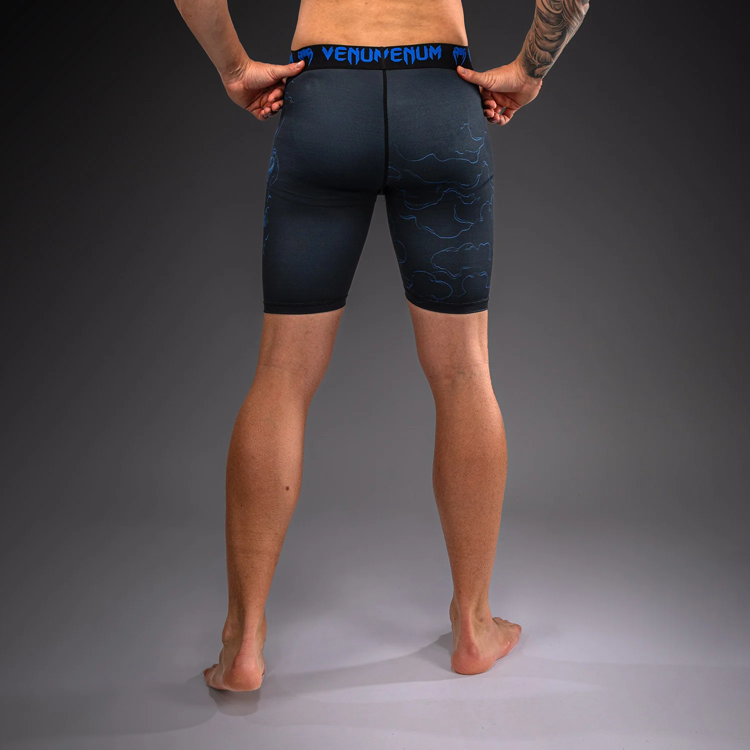 Venum Thunder Dragon Vale Tudo Shorts - Black/Royal Blue - Image 5