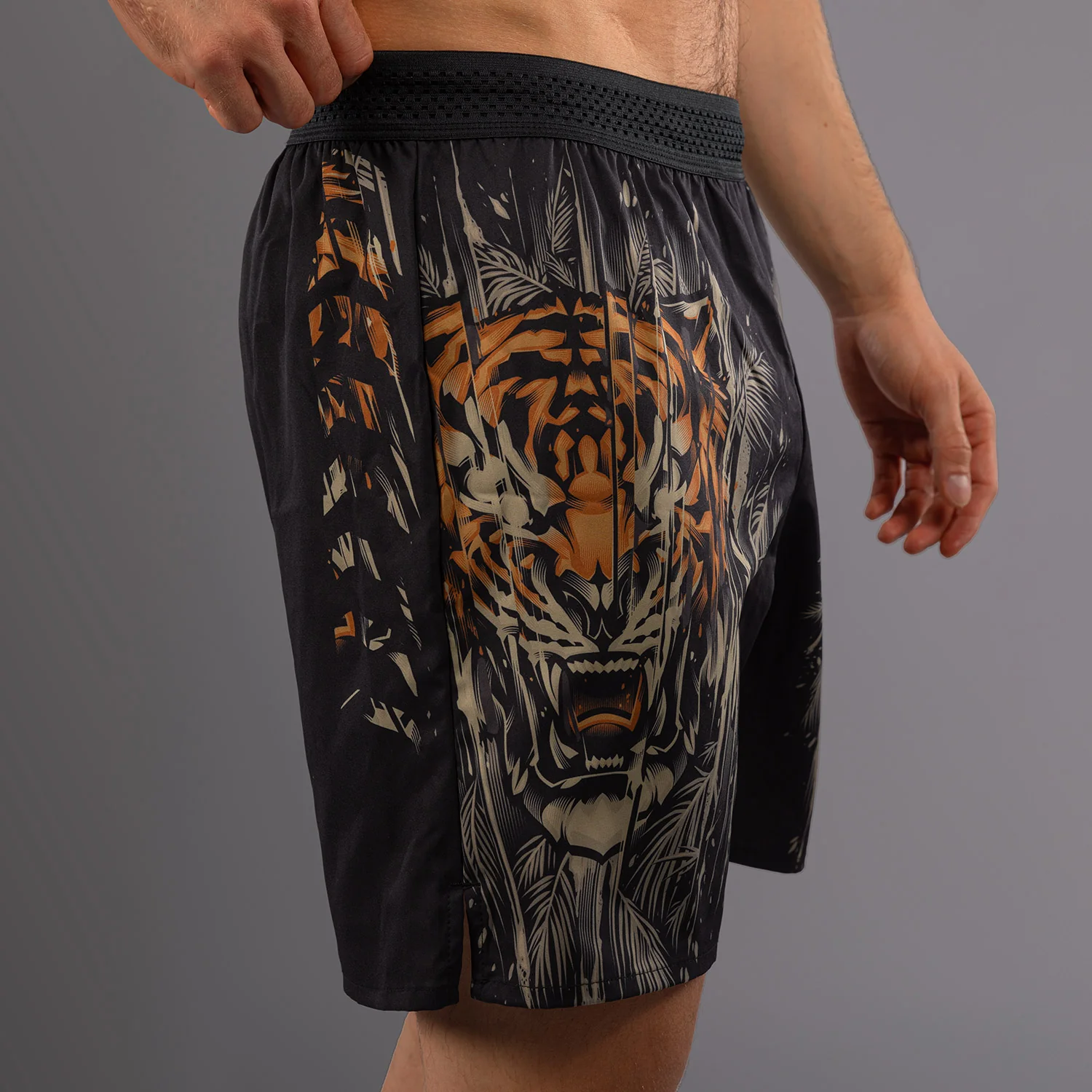 Venum Tiger Men's Training Shorts - Black/Neon Orange - Image 7