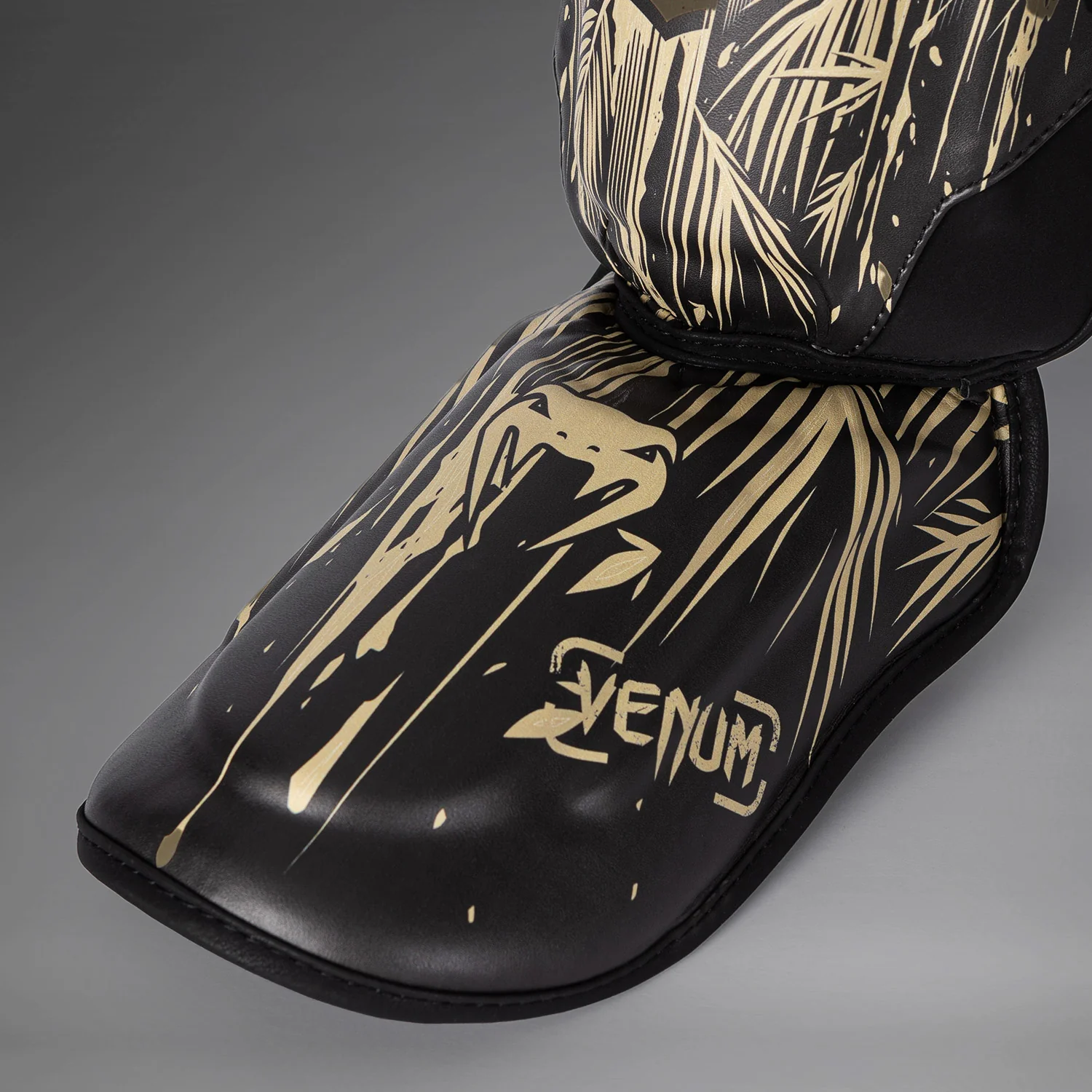 Venum Tiger Shin Guards - Black/Neon Orange - Image 4