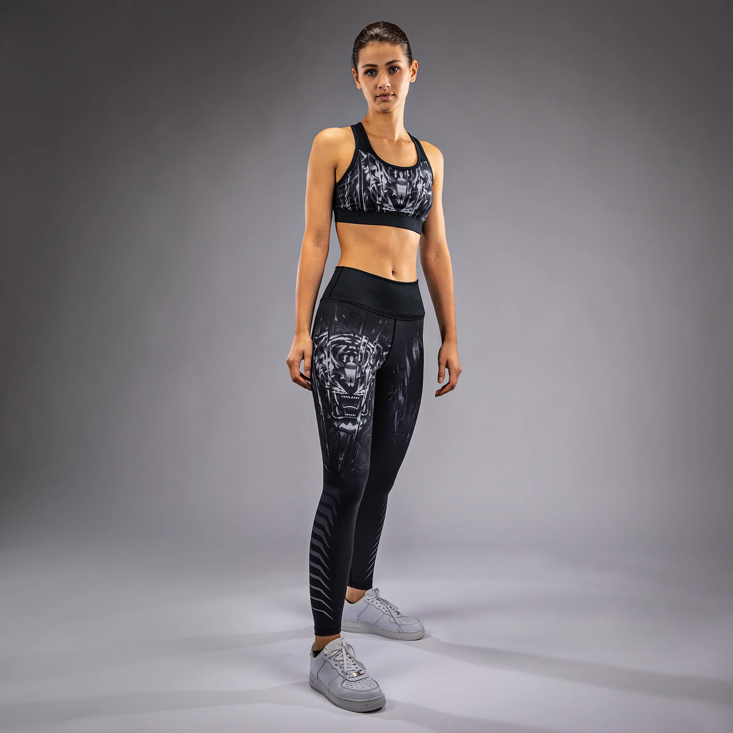 Venum Tiger Women's Leggings - Black/Silver - Image 4
