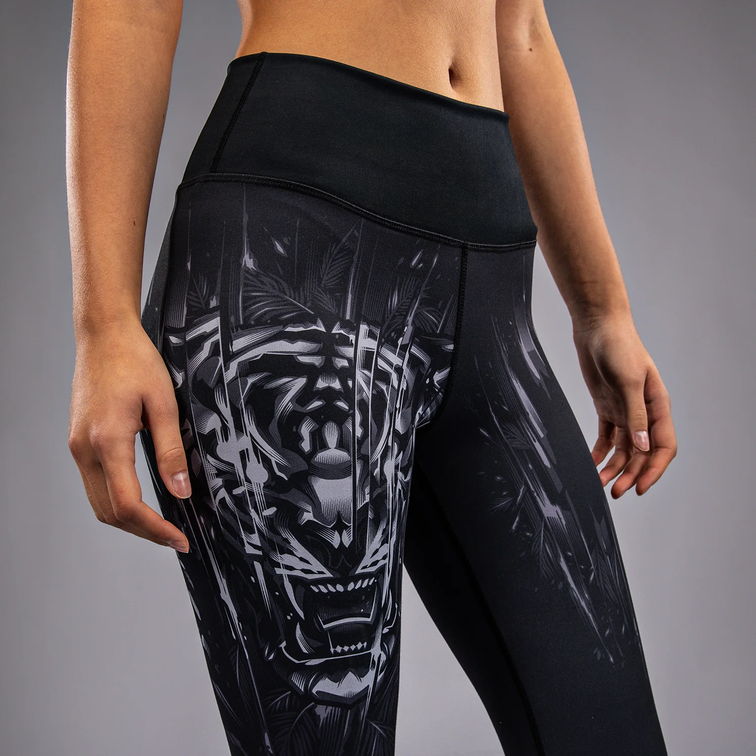 Venum Tiger Women's Leggings - Black/Silver - Image 7