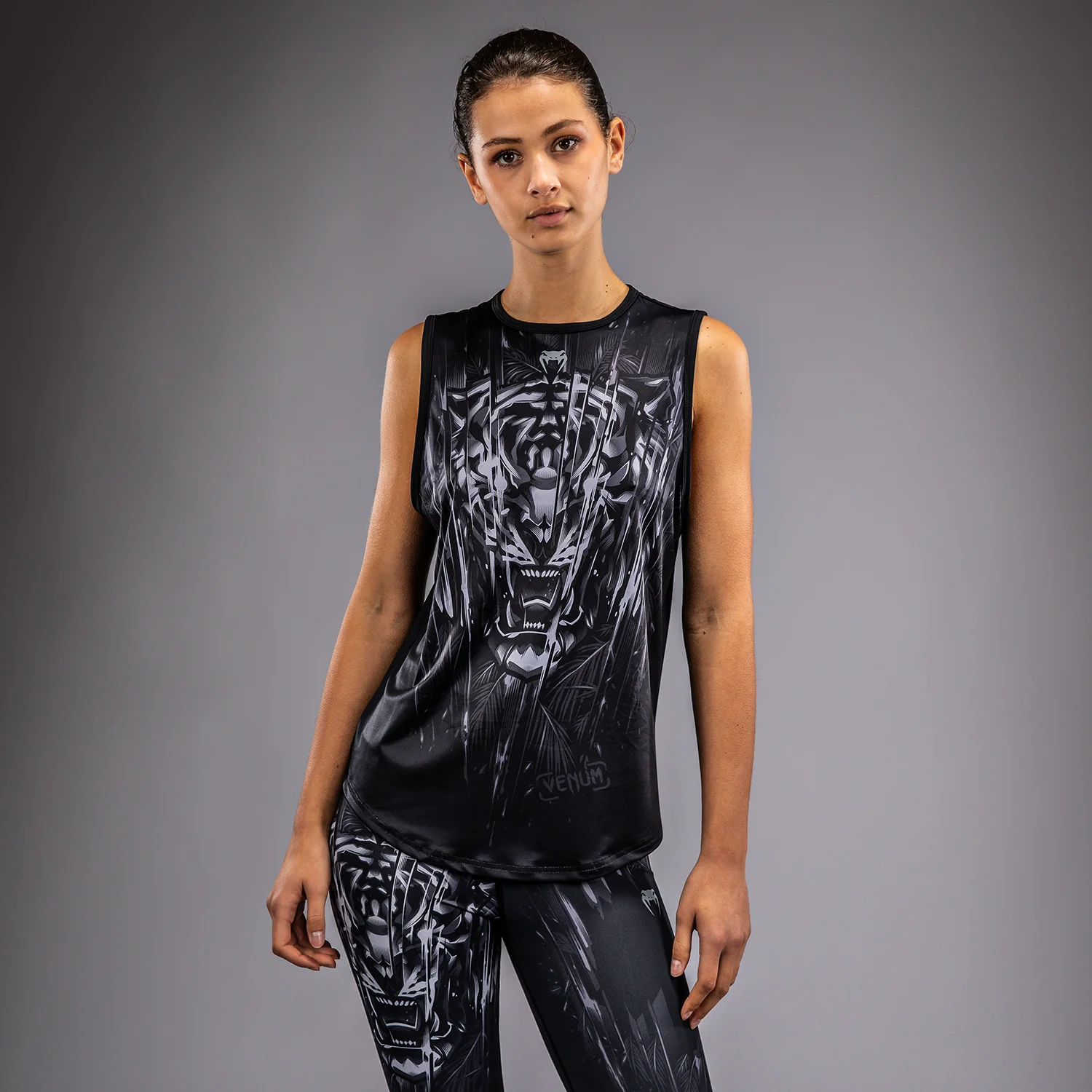 Venum Tiger Women's Tank Top - Black/Silver - Image 2