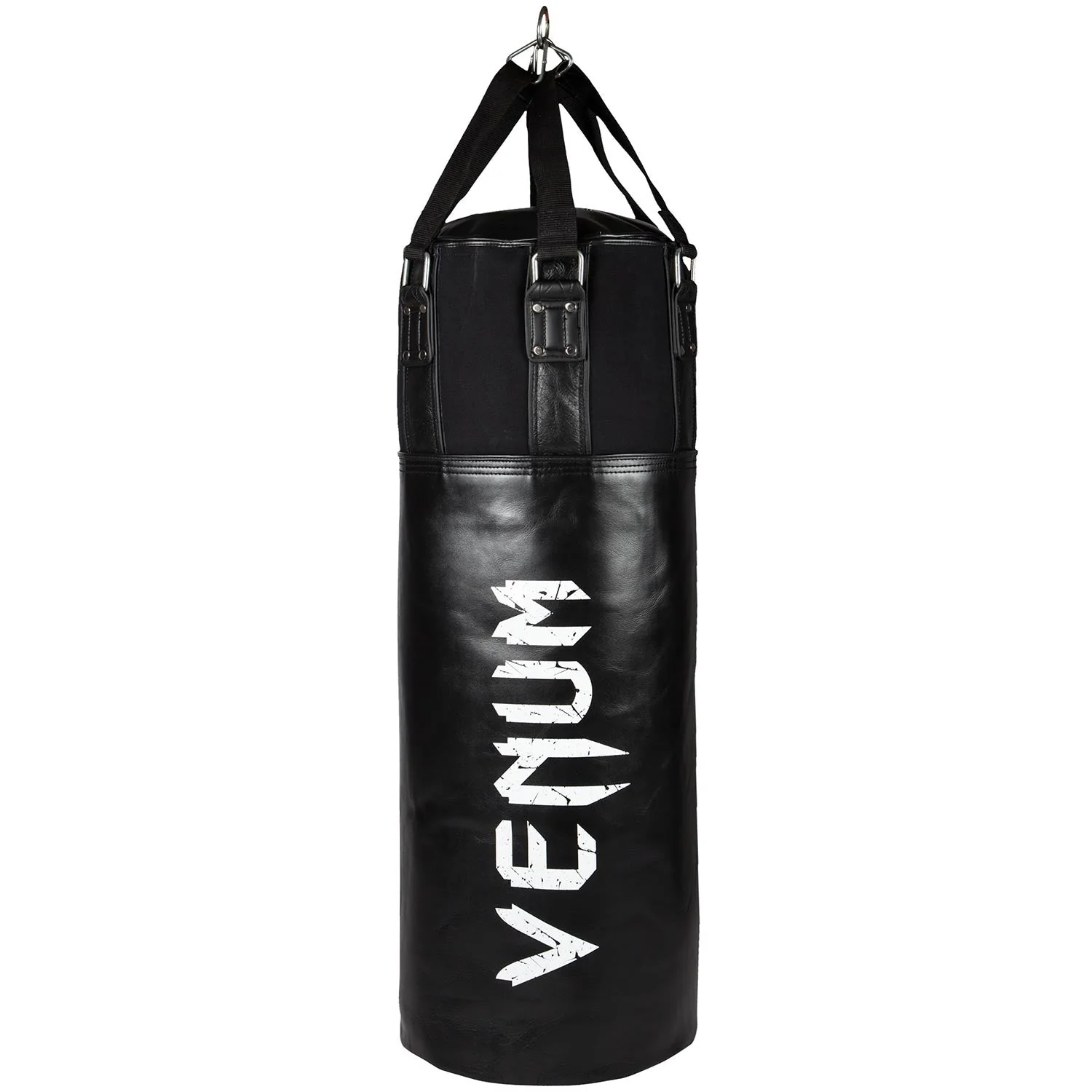 Venum Training Bag Leather - Black/White-Unfilled - Image 2