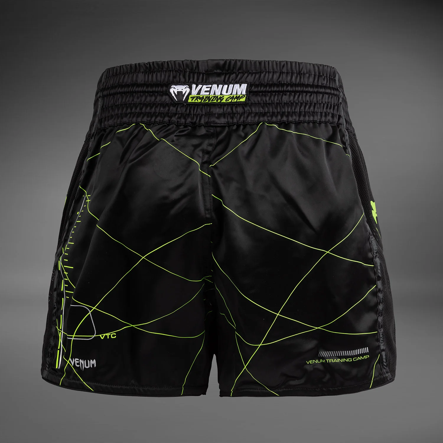 Venum Training Camp 4.0 Muay Thai Short - Black/Neon Green - Image 3