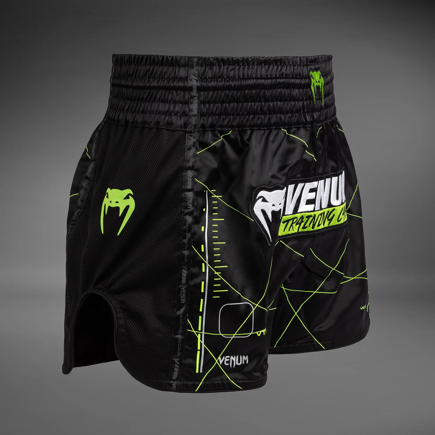 Venum Training Camp 4.0 Muay Thai Short - Black/Neon Green - Image 4