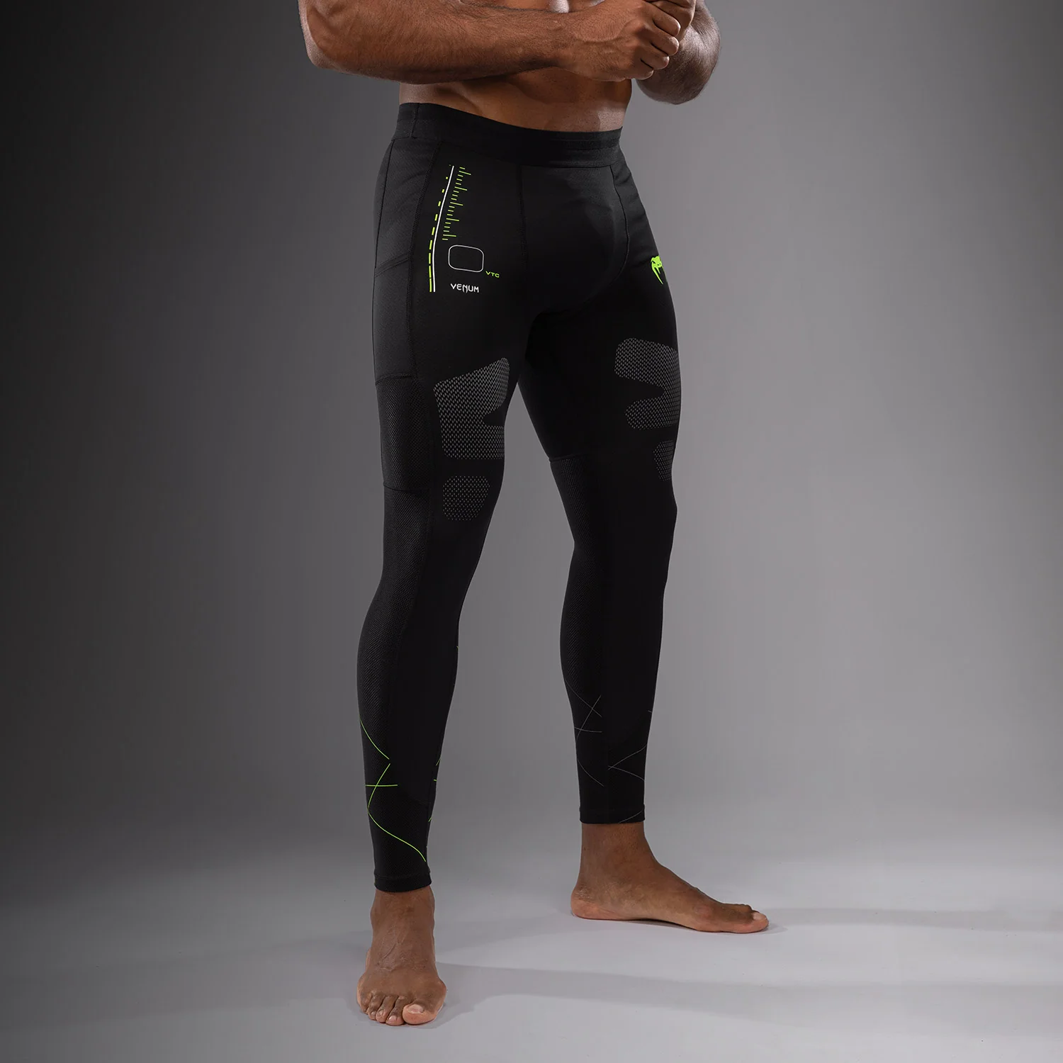 Venum Training Camp 4.0 Spats - Black/Neon Green - Image 6