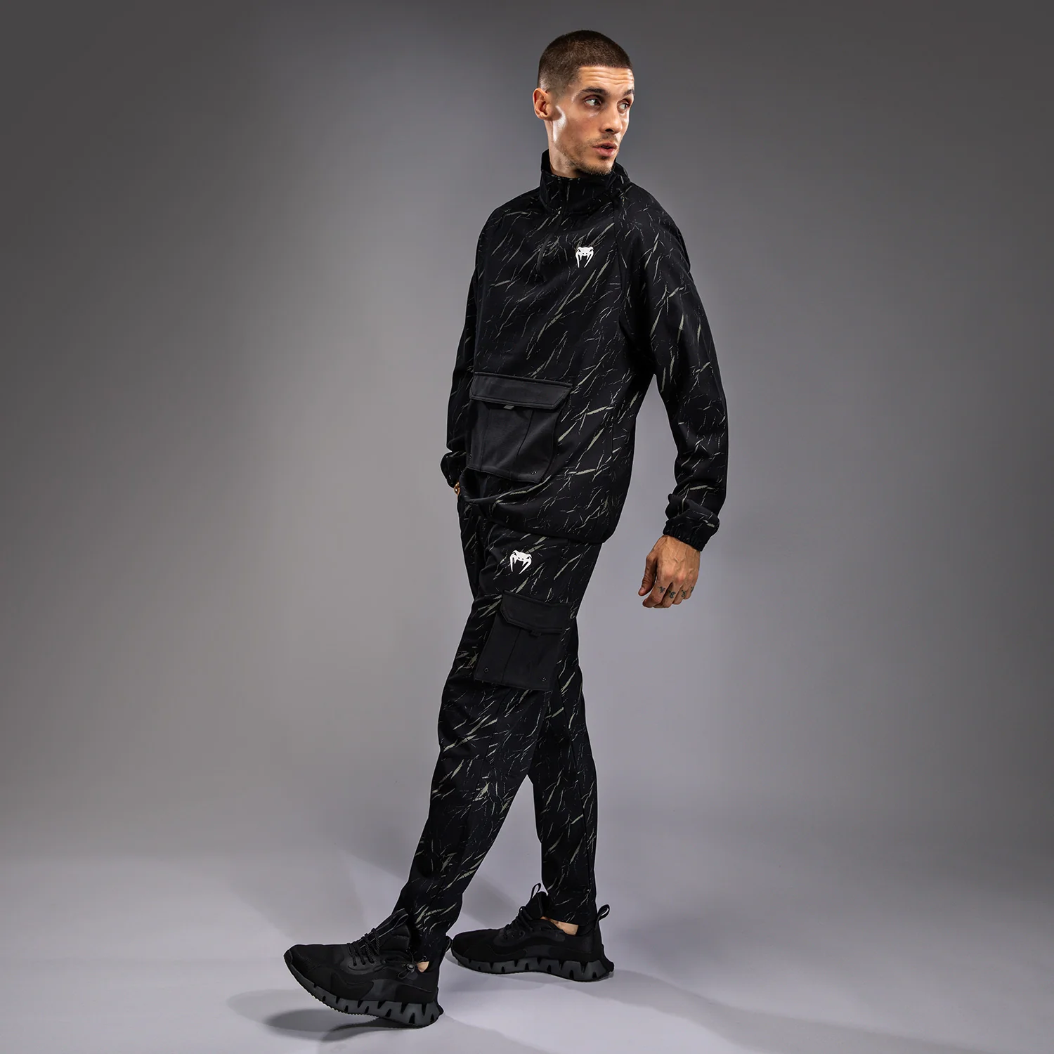 Venum Trooper Men's Half-Zip Jacket - Black/Stone Sand - Image 3