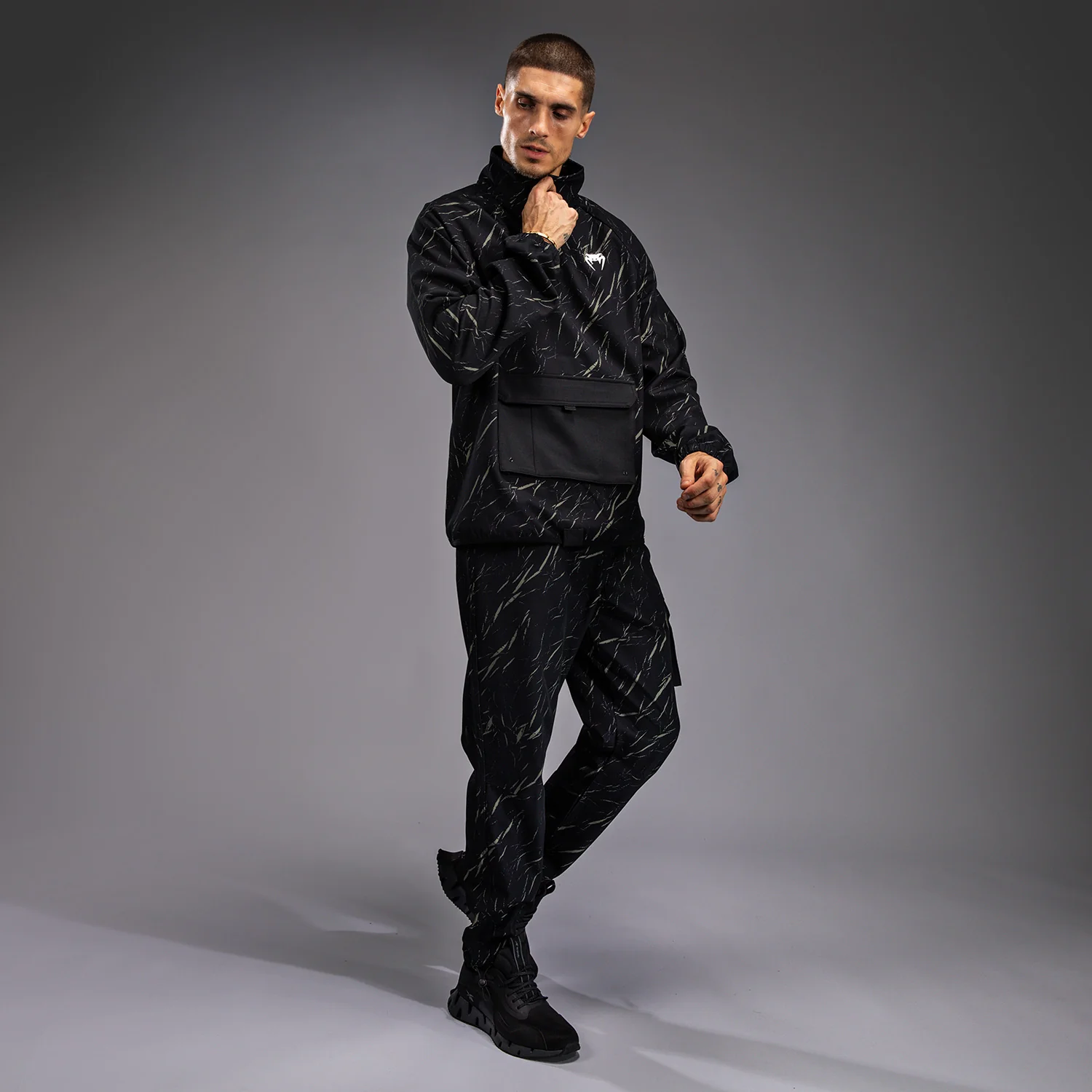 Venum Trooper Men's Half-Zip Jacket - Black/Stone Sand - Image 4