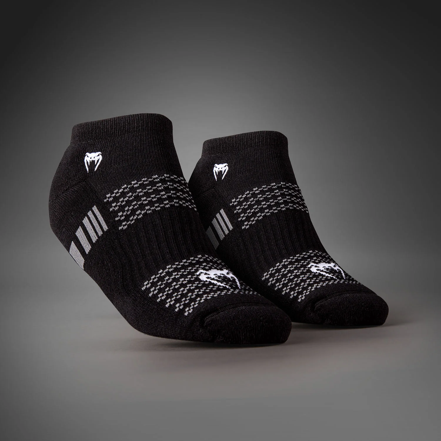Venum Vector No-Show Socks 3 Pack - Black/Grey - Image 2