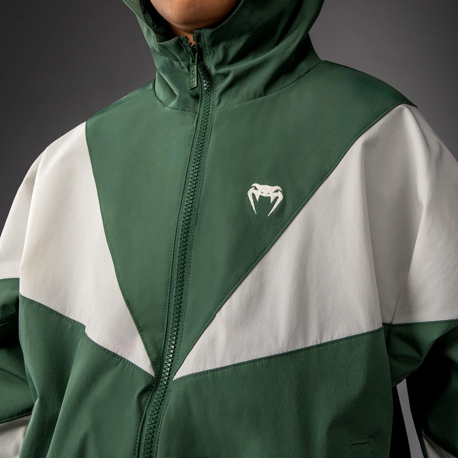 Venum Vectra Kids Track Jackets - Forest Green/ Off White - Image 6