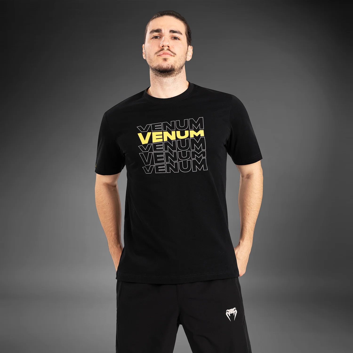 Venum Vertigo Men's Short Sleeve T-shirt - Black/Yellow - Image 4