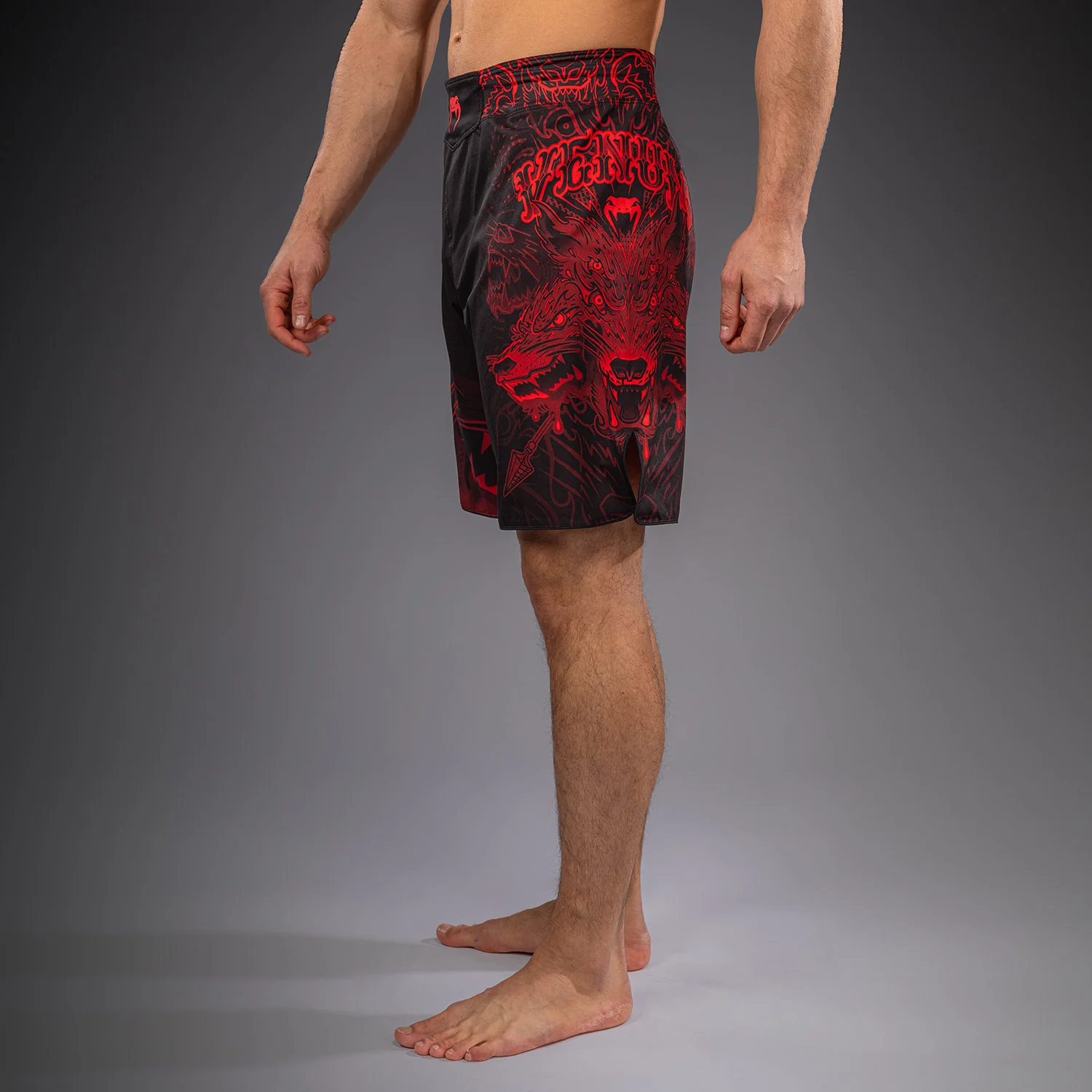 Venum Wolf Atak Fightshorts - Black/Red - Image 2