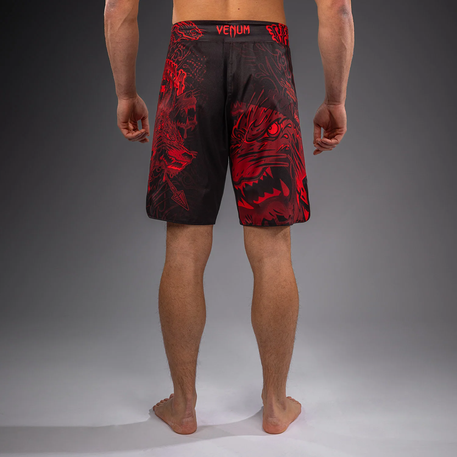 Venum Wolf Atak Fightshorts - Black/Red - Image 4