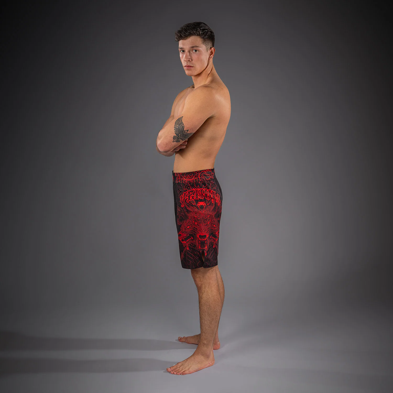 Venum Wolf Atak Fightshorts - Black/Red - Image 5