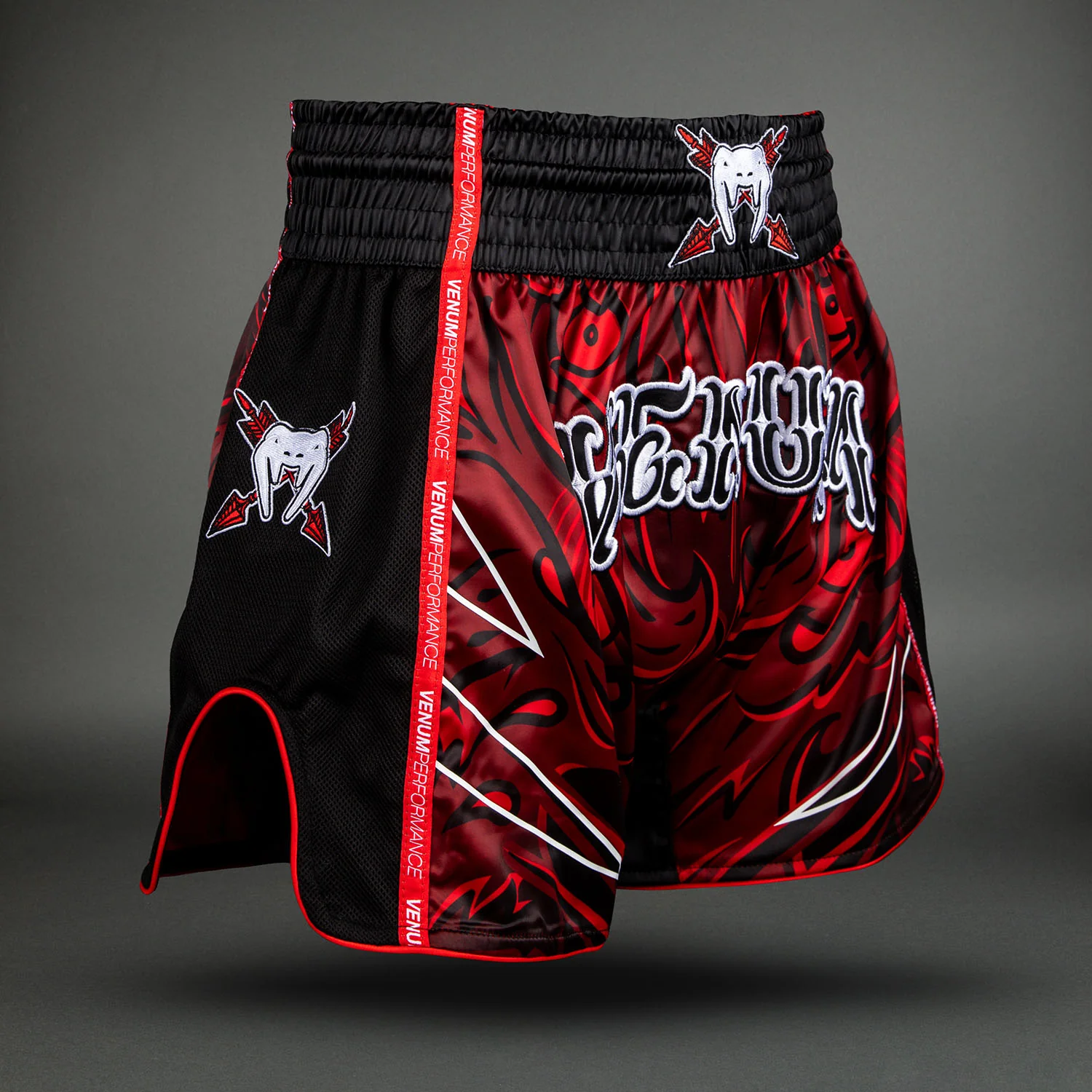 Venum Wolf Atak Muay Thai Shorts - Black/Red - Image 3