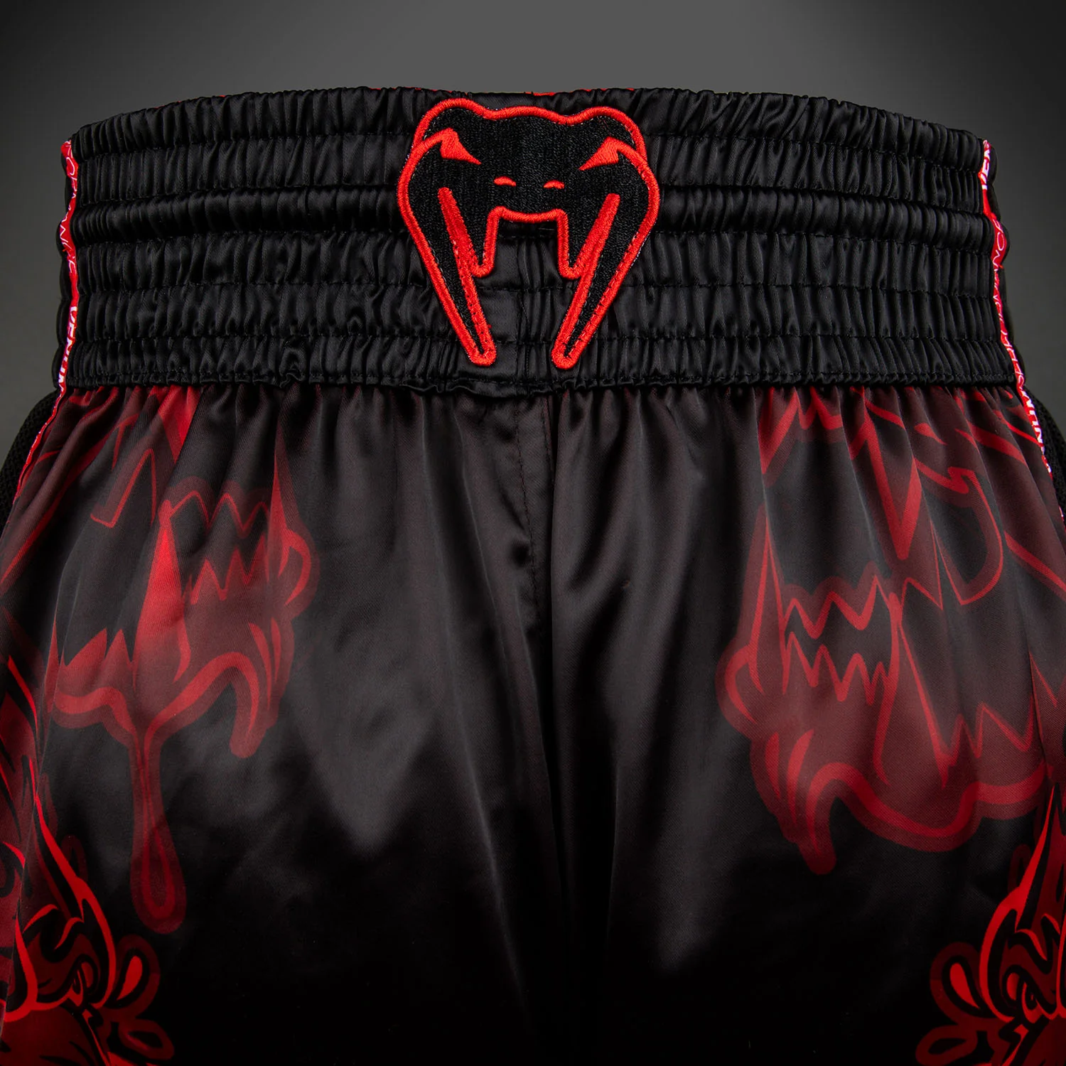 Venum Wolf Atak Muay Thai Shorts - Black/Red - Image 7