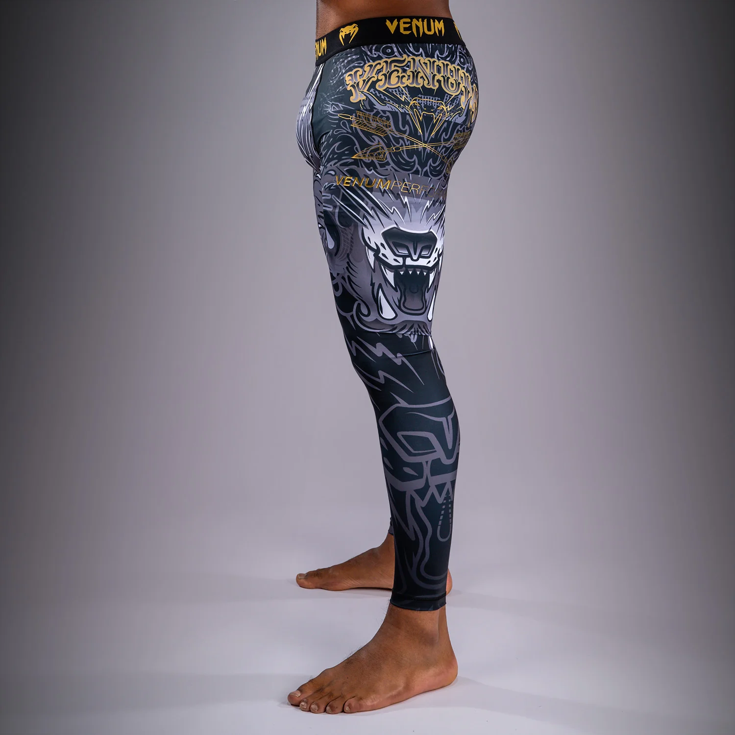 Venum Wolf Atak Spats - Black/Grey - Image 3