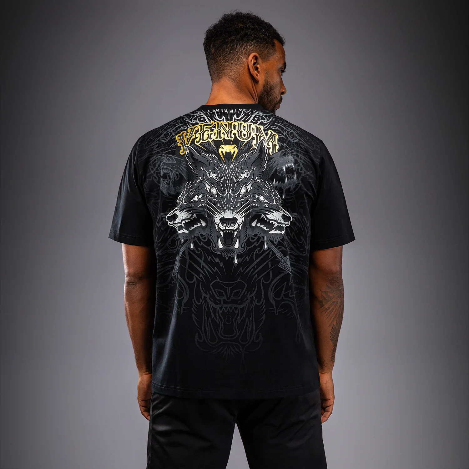 Venum Wolf Atak T-Shirt - Black/Grey - Image 3