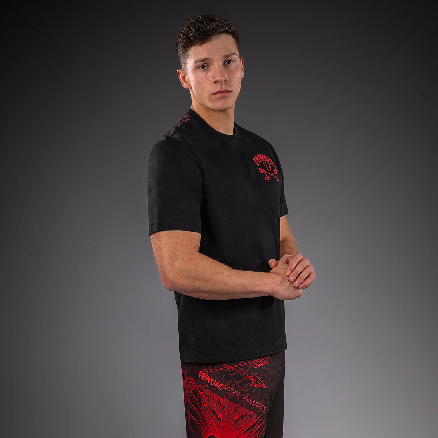 Venum Wolf Atak T-Shirt - Black/Red - Image 3