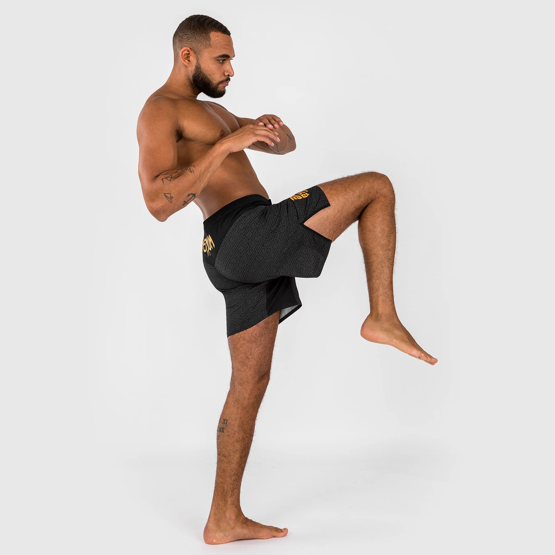 Venum x Ares Men’s Fight Shorts - Black/Gold - Image 7