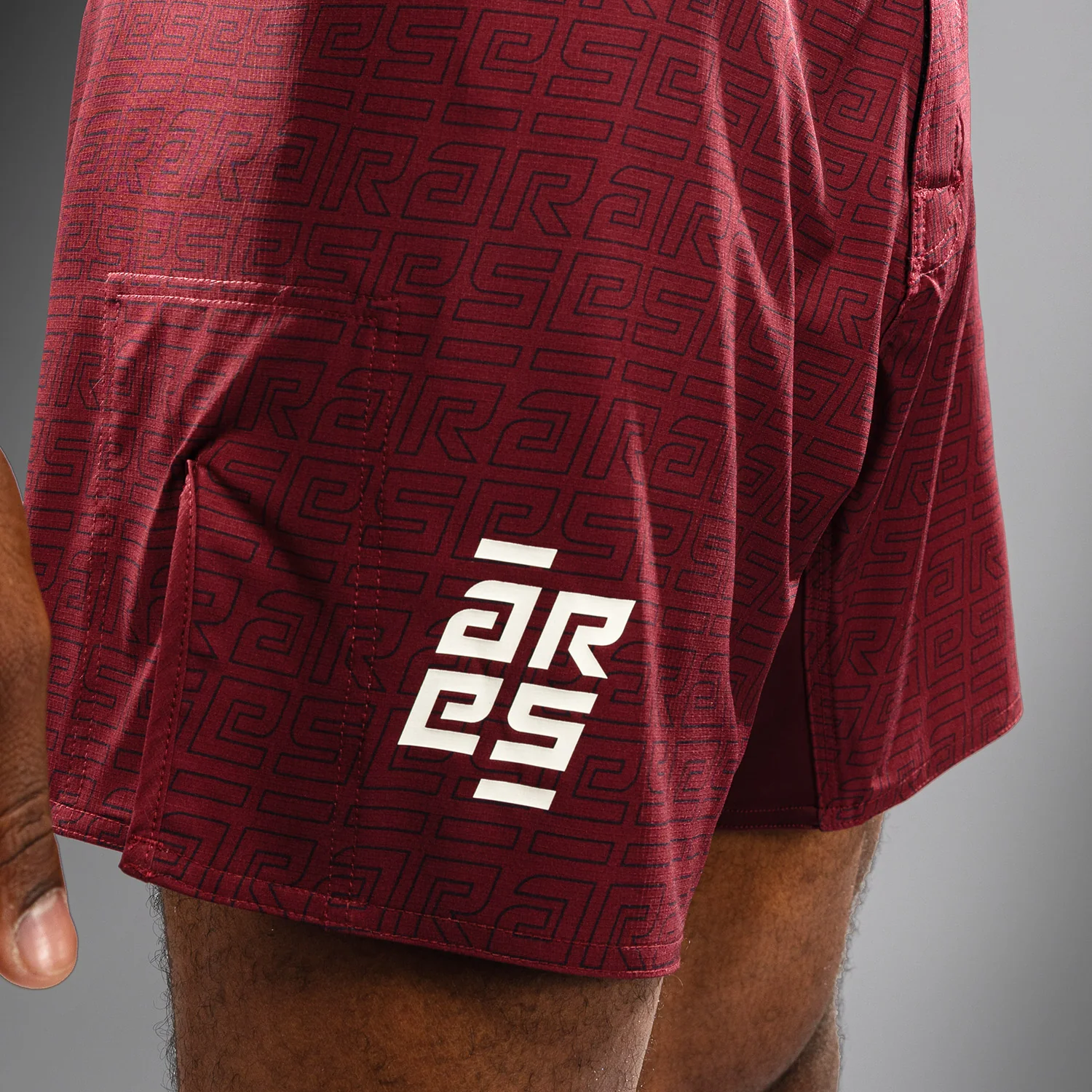 Venum x Ares Men’s Fight Shorts - Burgundy - Image 6