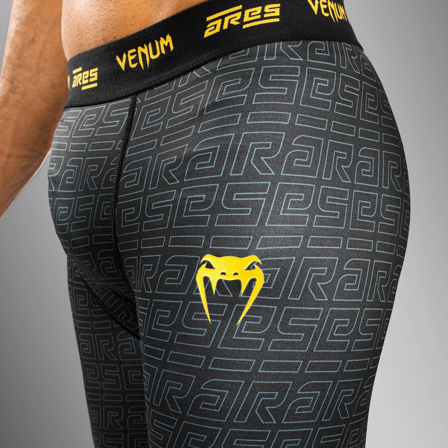 Venum x Ares Men’s Vale Tudo Shorts - Black/Gold - Image 5