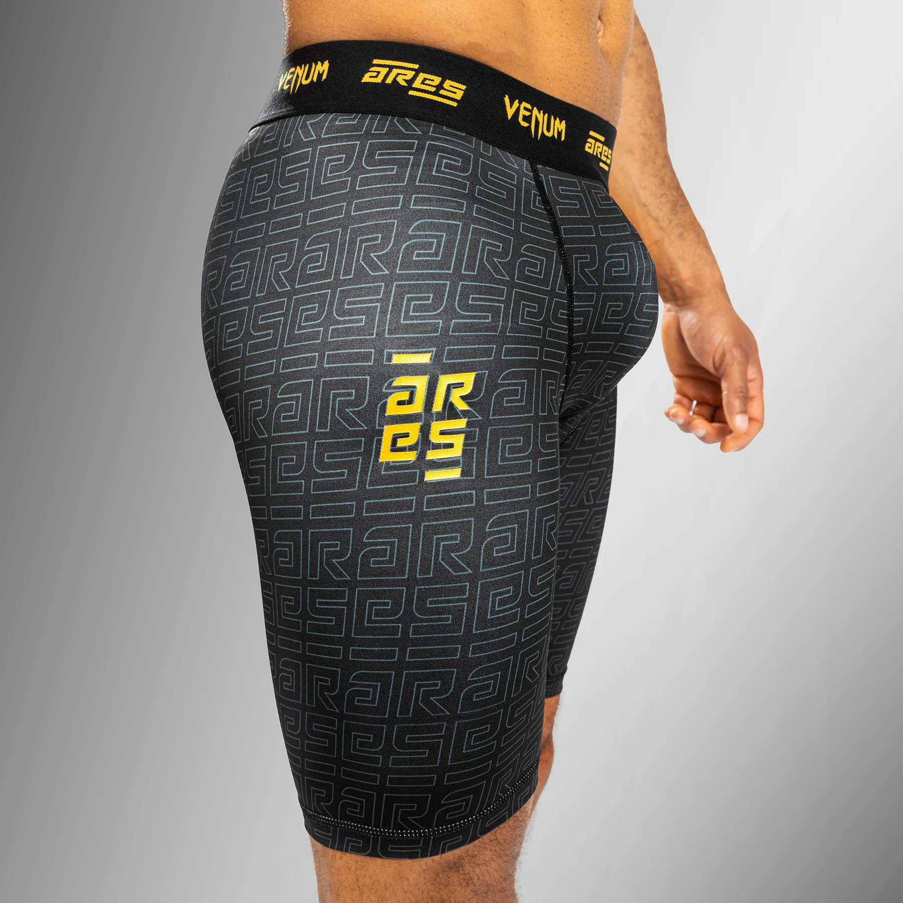 Venum x Ares Men’s Vale Tudo Shorts - Black/Gold - Image 6