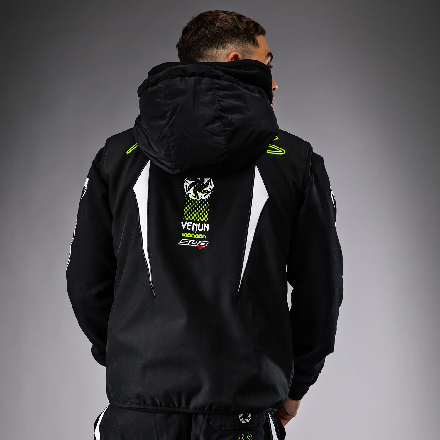Venum x Bud Racing Men's Sleeveless Down Jacket - Black/White/Lime Green - Image 5