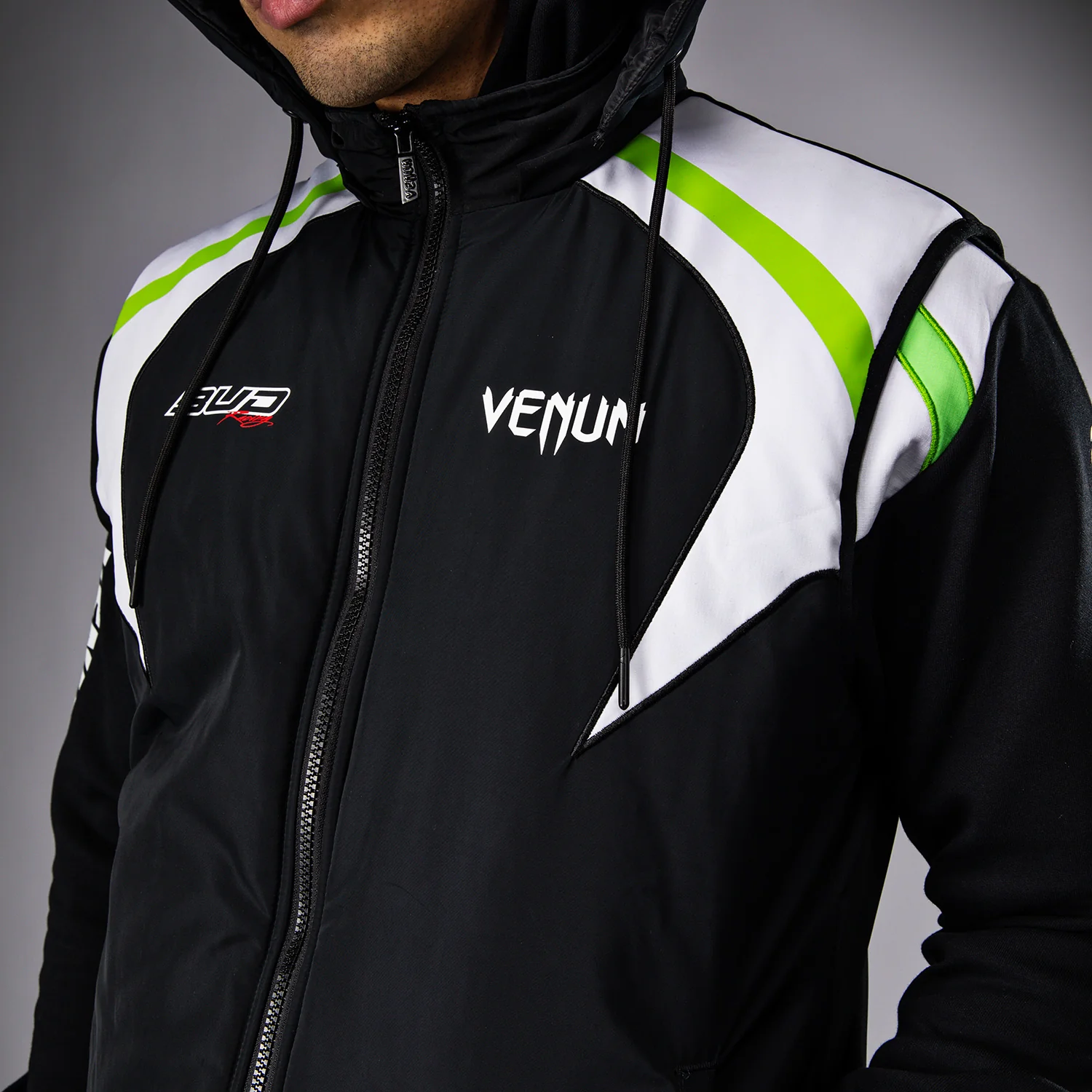 Venum x Bud Racing Men's Sleeveless Down Jacket - Black/White/Lime Green - Image 6