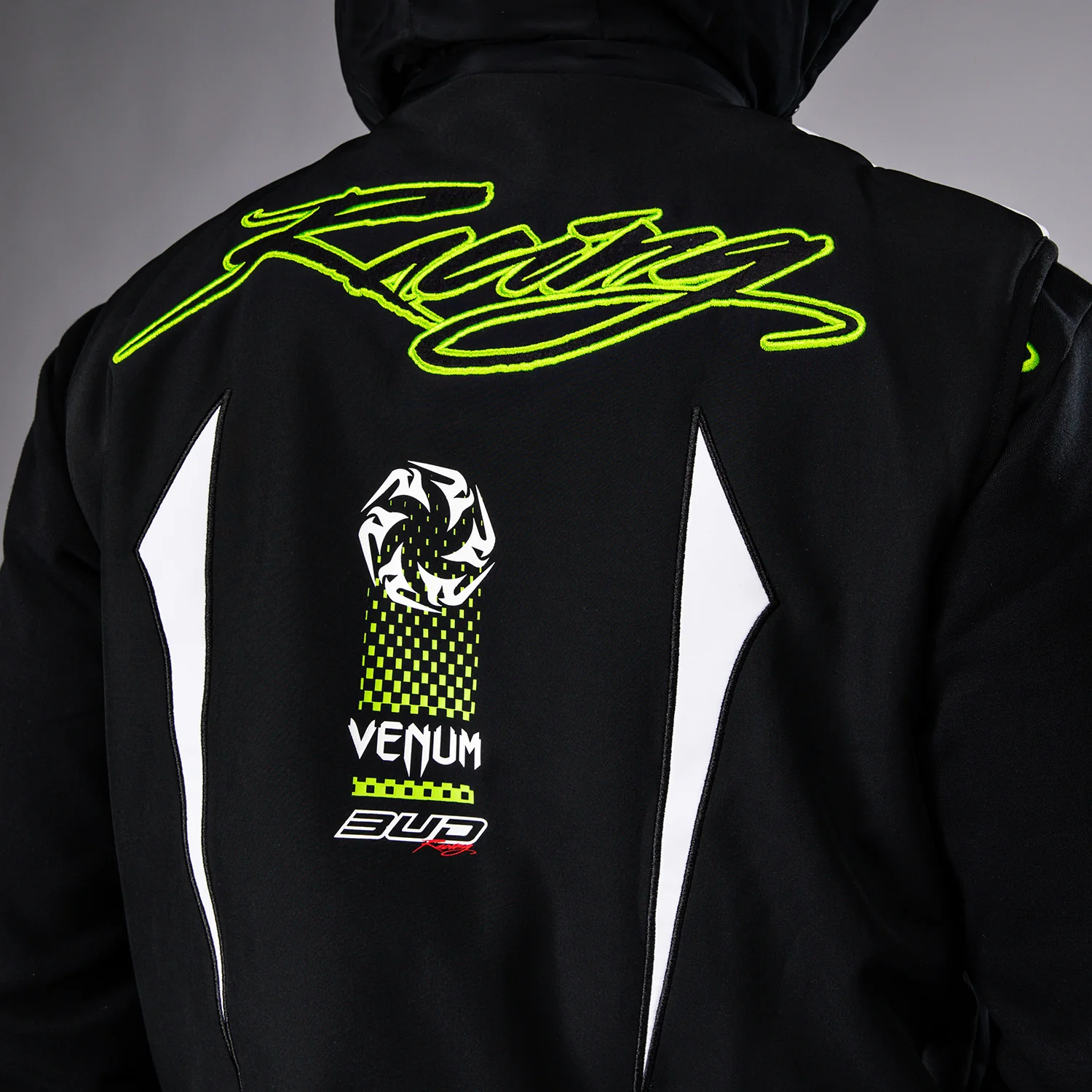 Venum x Bud Racing Men's Sleeveless Down Jacket - Black/White/Lime Green - Image 7