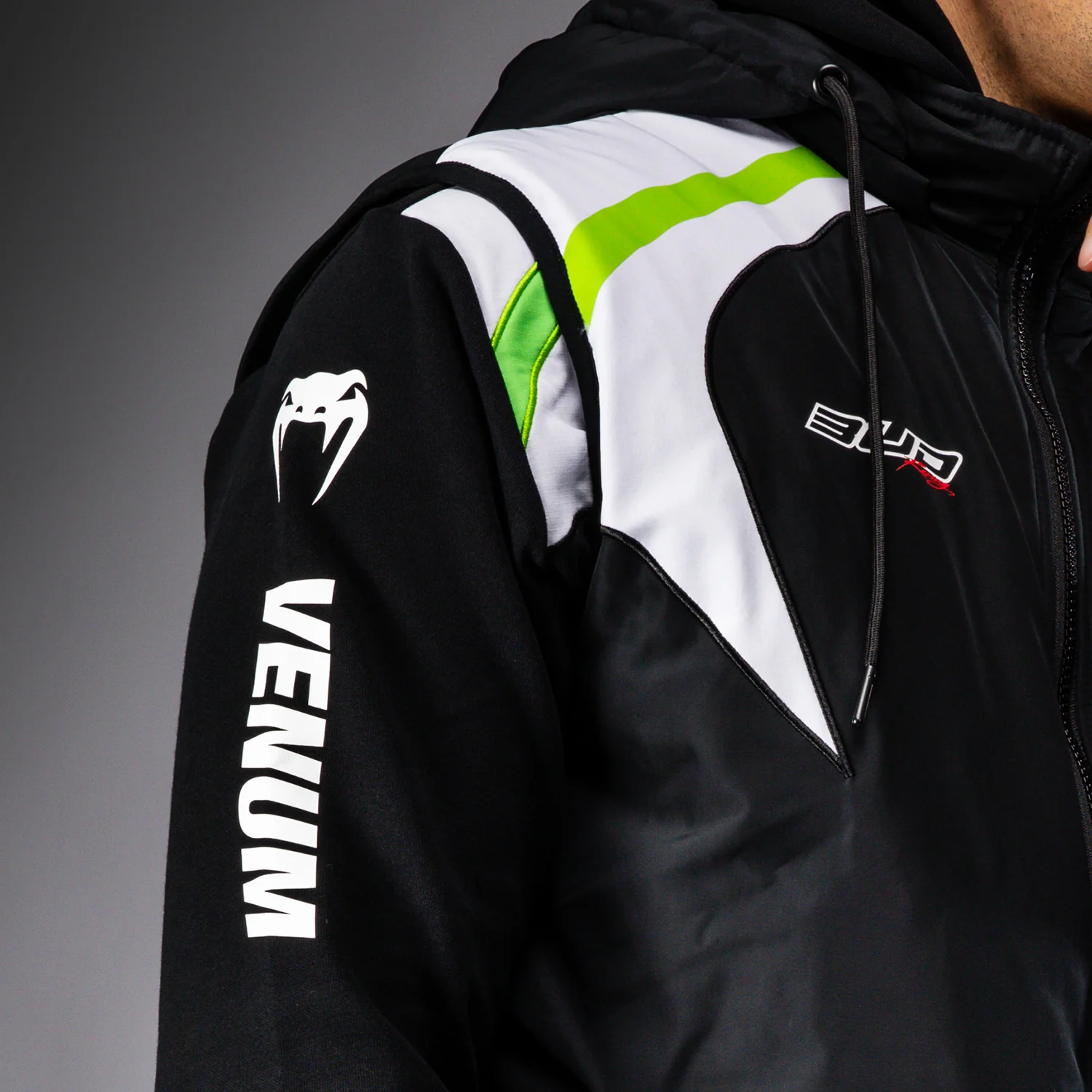 Venum x Bud Racing Men's Sleeveless Down Jacket - Black/White/Lime Green - Image 8