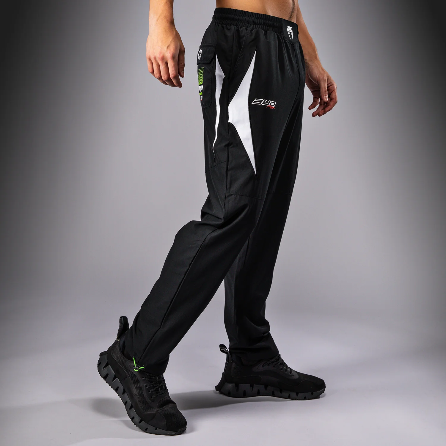 Venum x Bud Racing Men’s Joggers - Black/White/Lime Green - Image 4