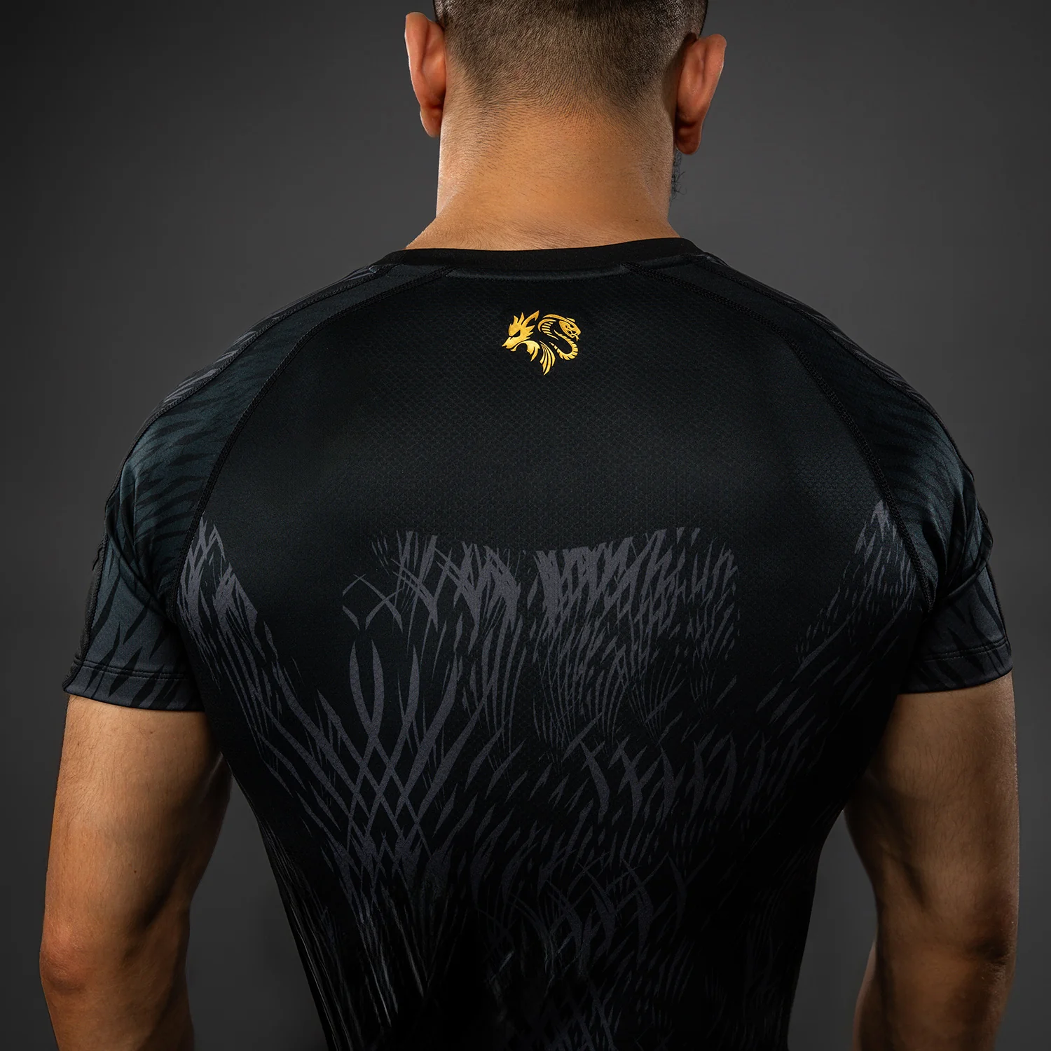 Venum x Chimaev Rashguards - Black/Grey - Image 6