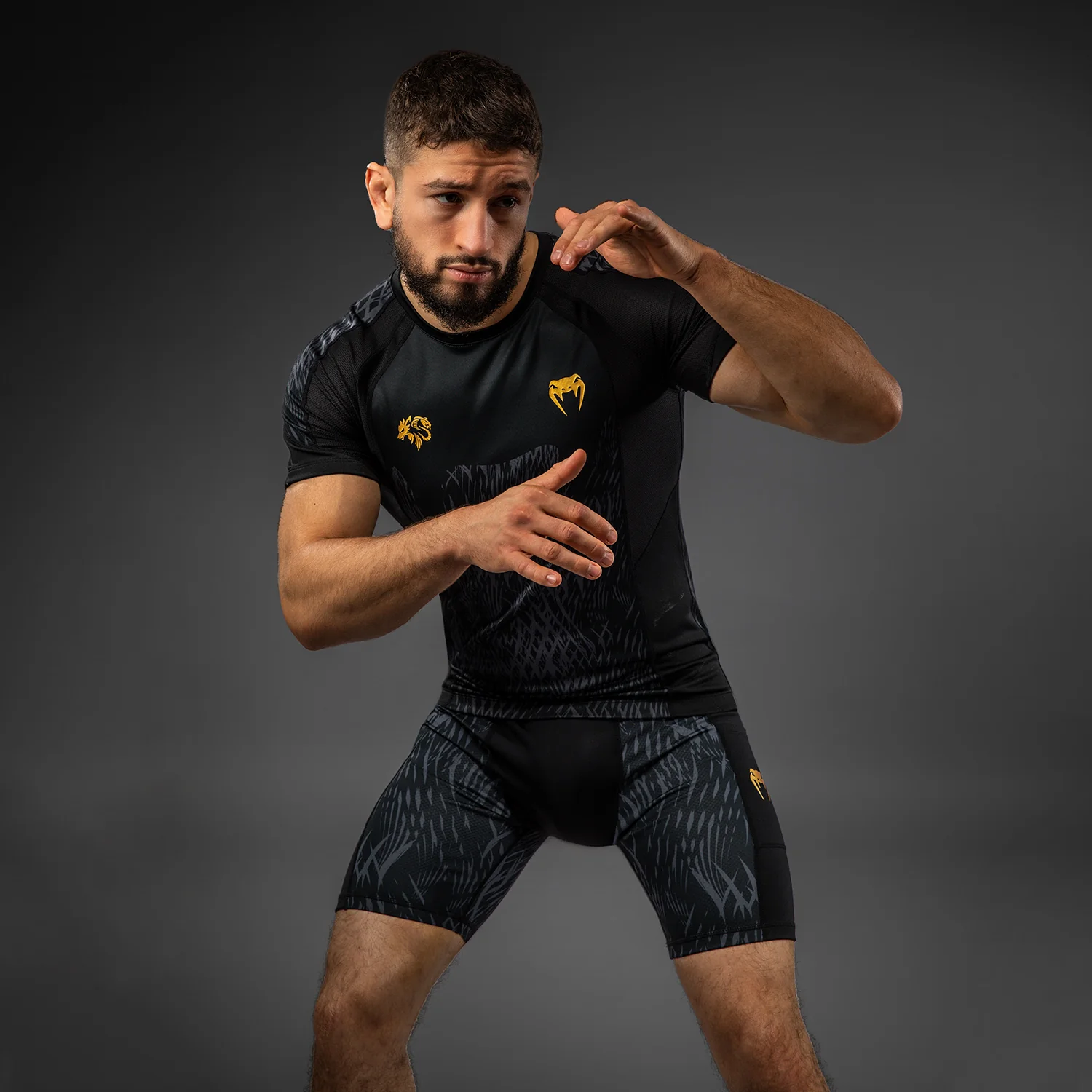 Venum x Chimaev Rashguards - Black/Grey - Image 7