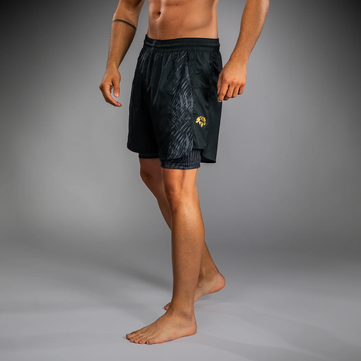 Venum x Chimaev Training Shorts - Black/Grey - Image 3