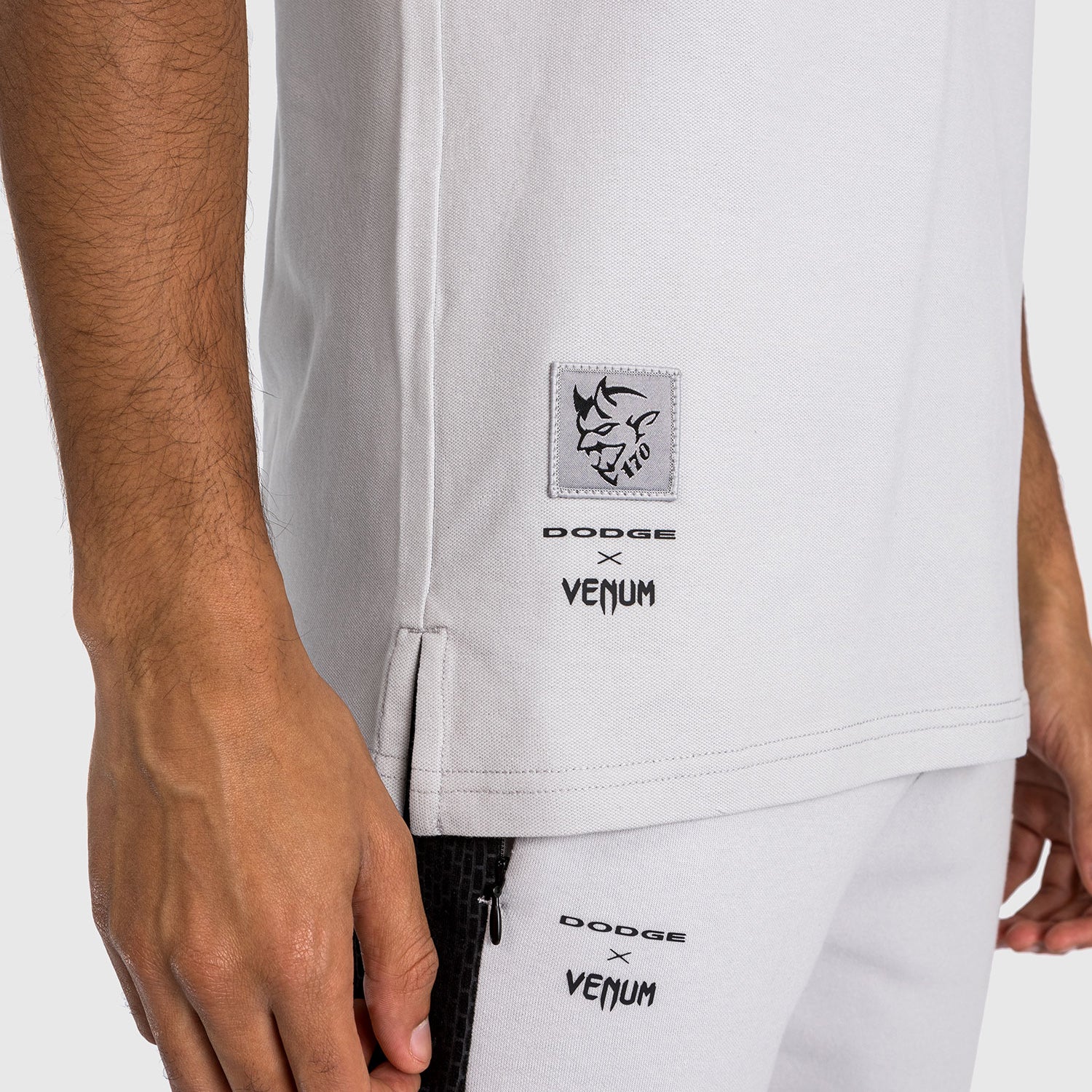 Venum x Dodge Demon 170  Men’s Polo Shirt - Grey - Image 7