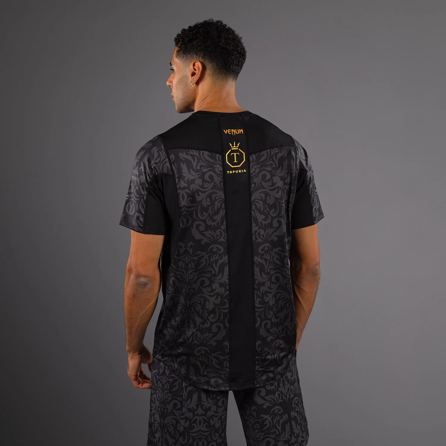 Venum x Topuria Unmatched Edition Dry-Tech Shirt - Black/Gold - Image 4