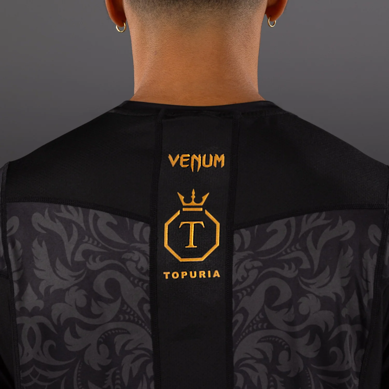 Venum x Topuria Unmatched Edition Dry-Tech Shirt - Black/Gold - Image 5