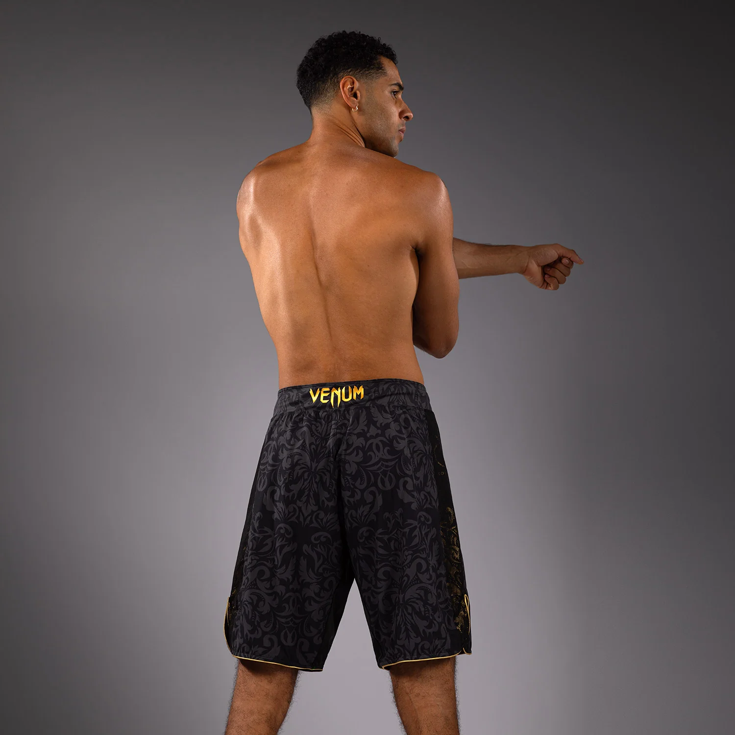 Venum x Topuria Unmatched Edition Fight Shorts - Black/Gold - Image 4