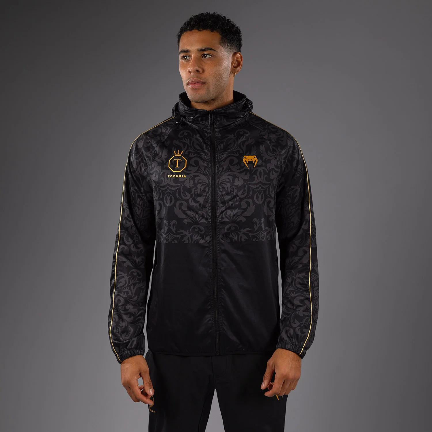 Venum x Topuria Unmatched Edition Track Jacket - Black/Gold - Image 5
