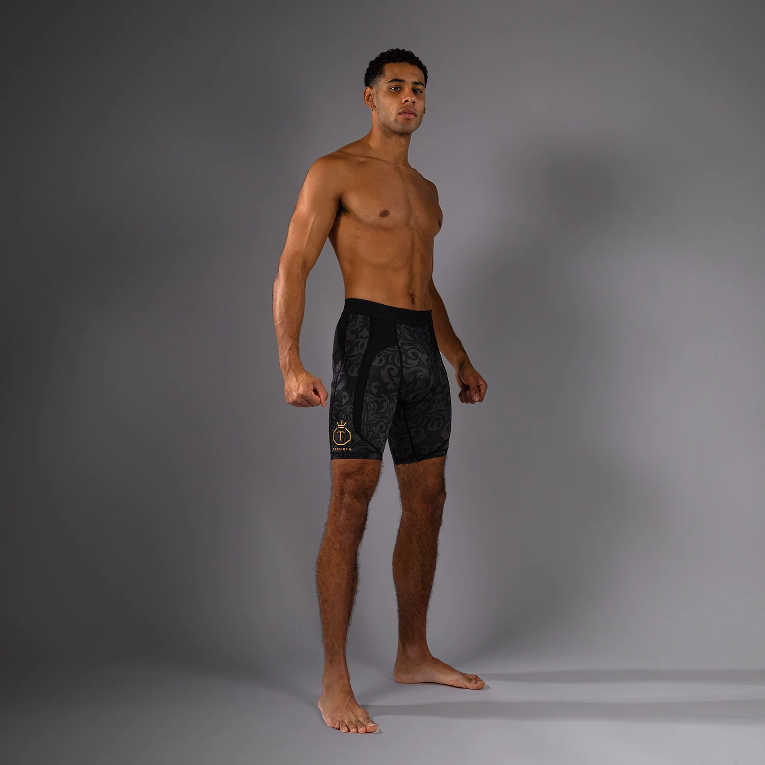 Venum x Topuria Unmatched Edition Vale Tudo Shorts - Black/Gold - Image 4