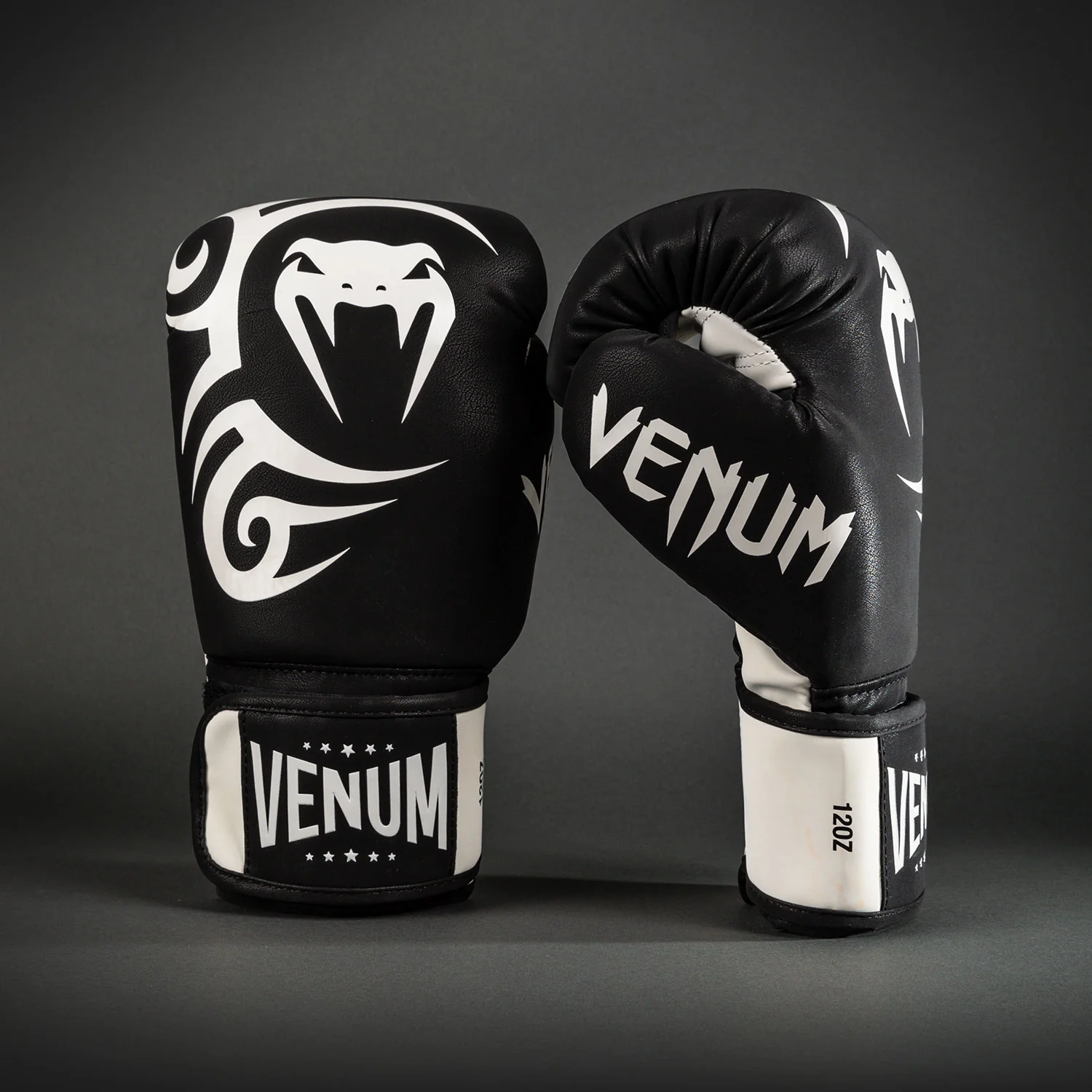 Venum Mike Tyson Replica Boxing Gloves - Deep Black/Optical White - Image 2